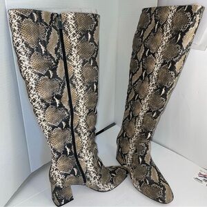 Snakeskin Knee-High Boots new no box